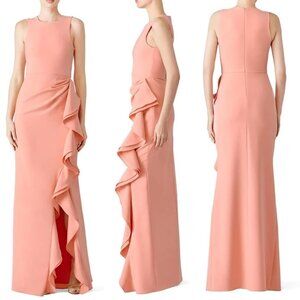 Parker Black Pink Madeline Ruffle Sleeveless Maxi Dress Size 4 - 23112
